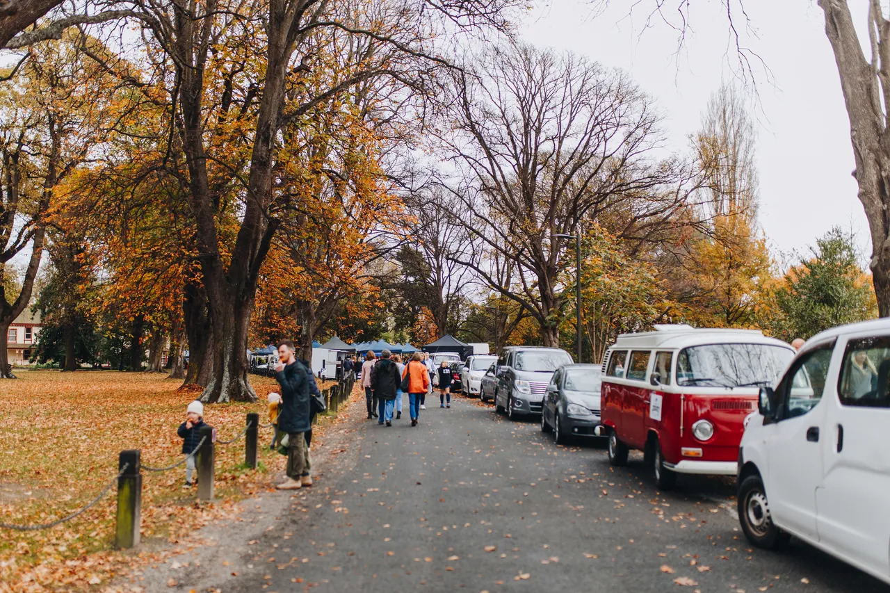 Entranceway to Riccarton Farmers Market in Autumn