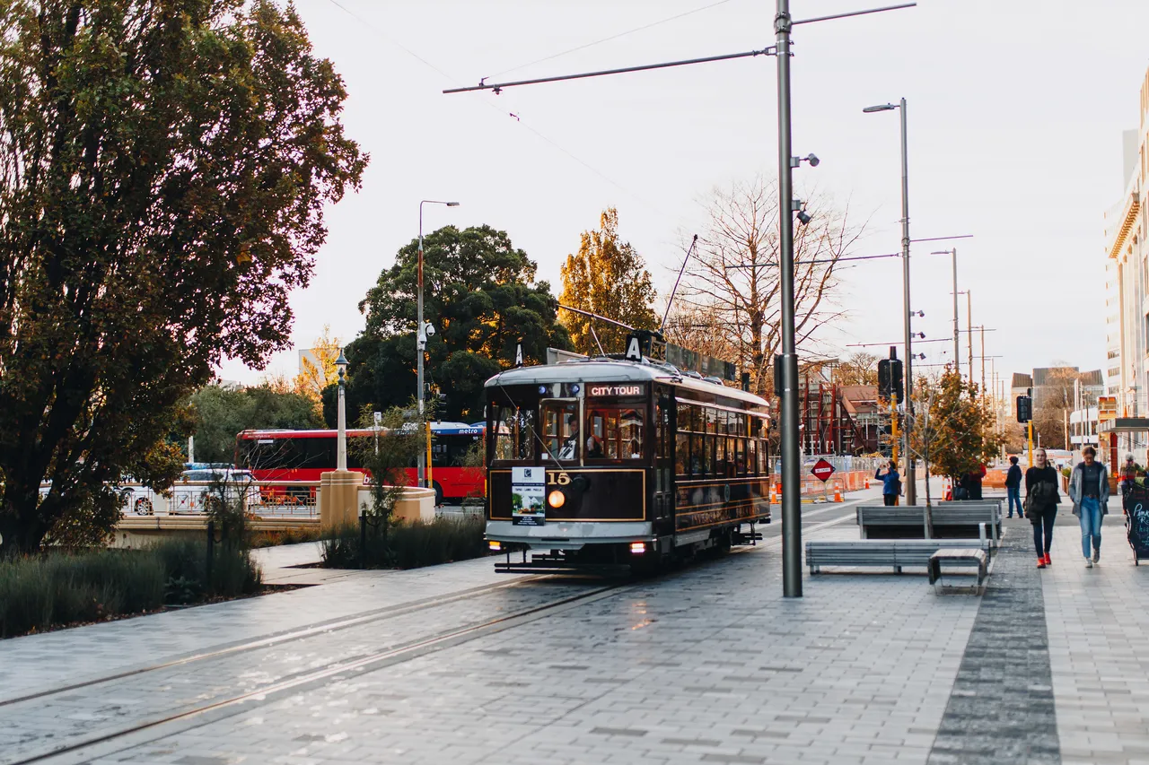 Tram on Oxford Terrace
