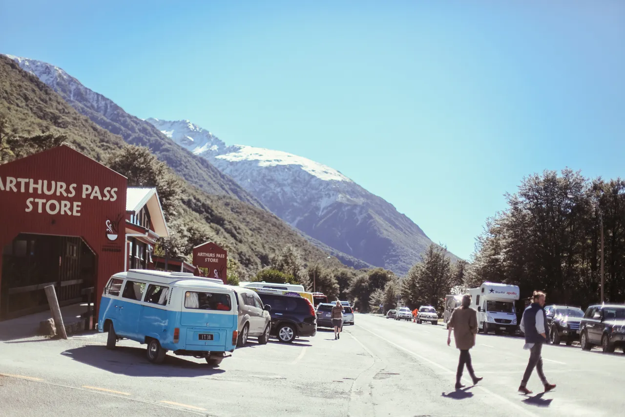 Couple walking through Arthur's Pass
