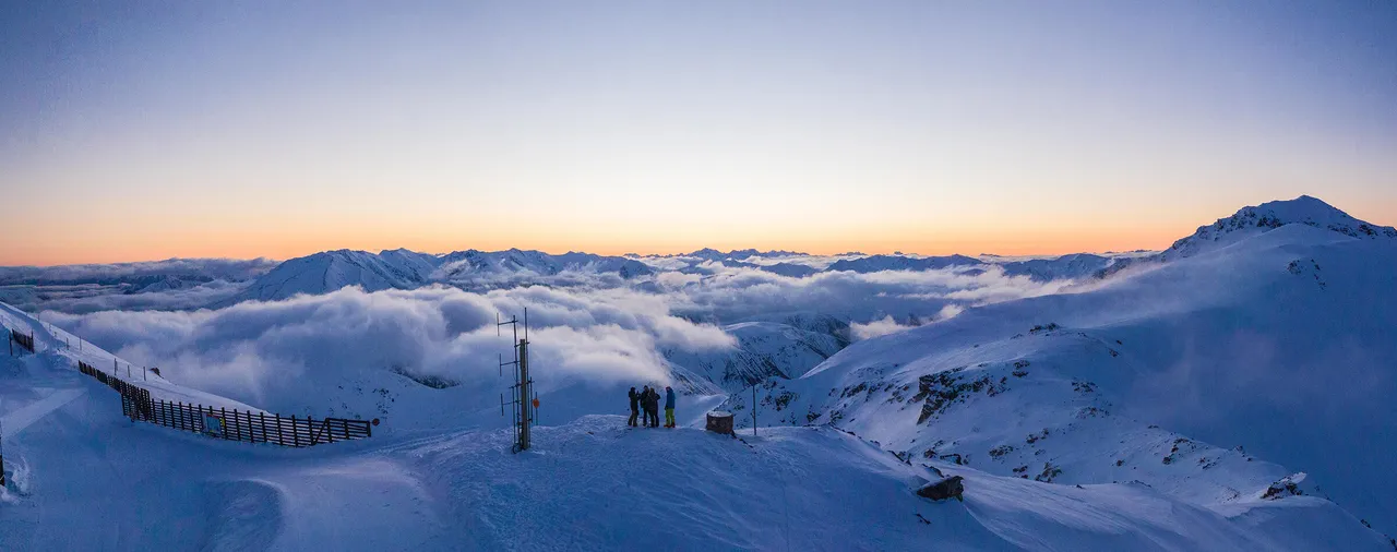 Mt Hutt Panorama Snow Field Above Cloud
