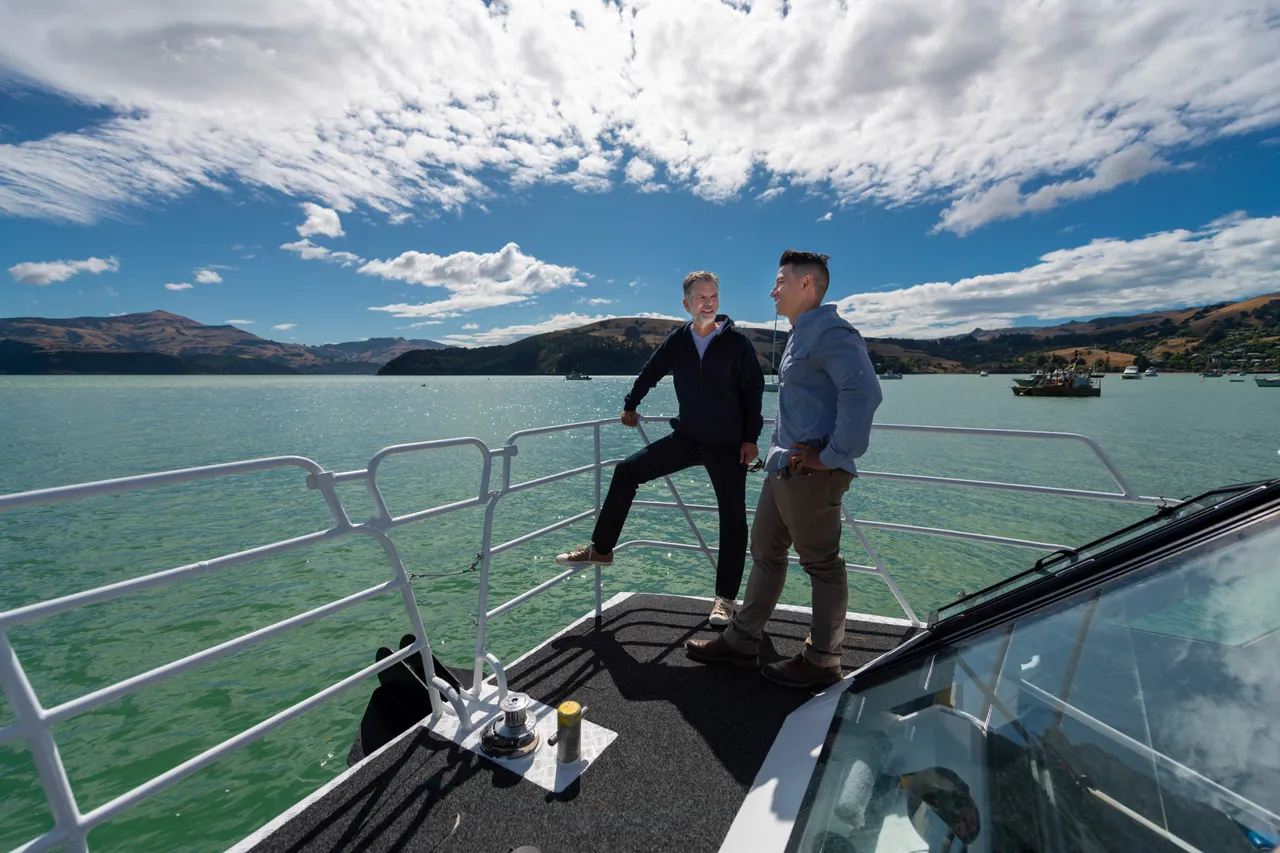 Akaroa - delegates on boat