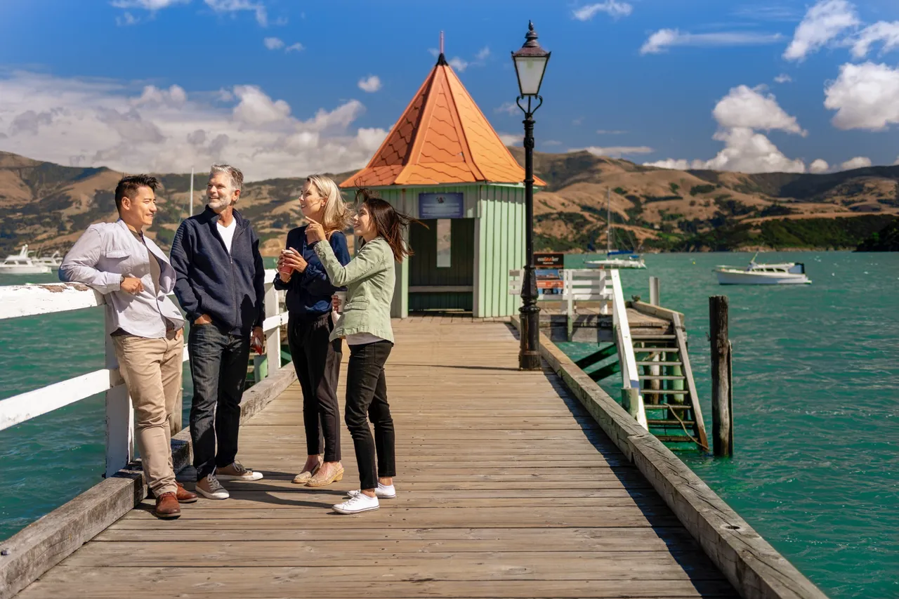Akaroa - delegates on jetty
