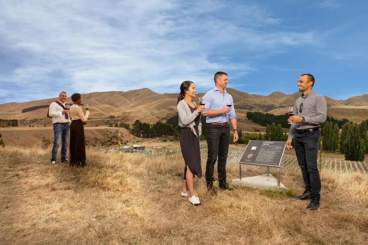 North Canterbury Winery - delegates tasting outside