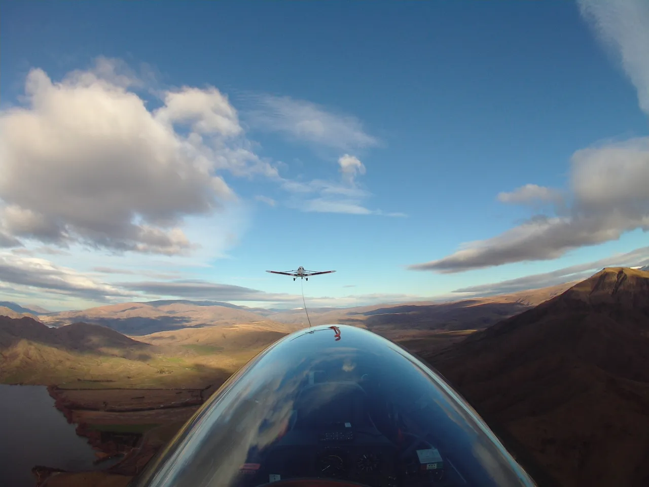 View from the cockpit of a plane