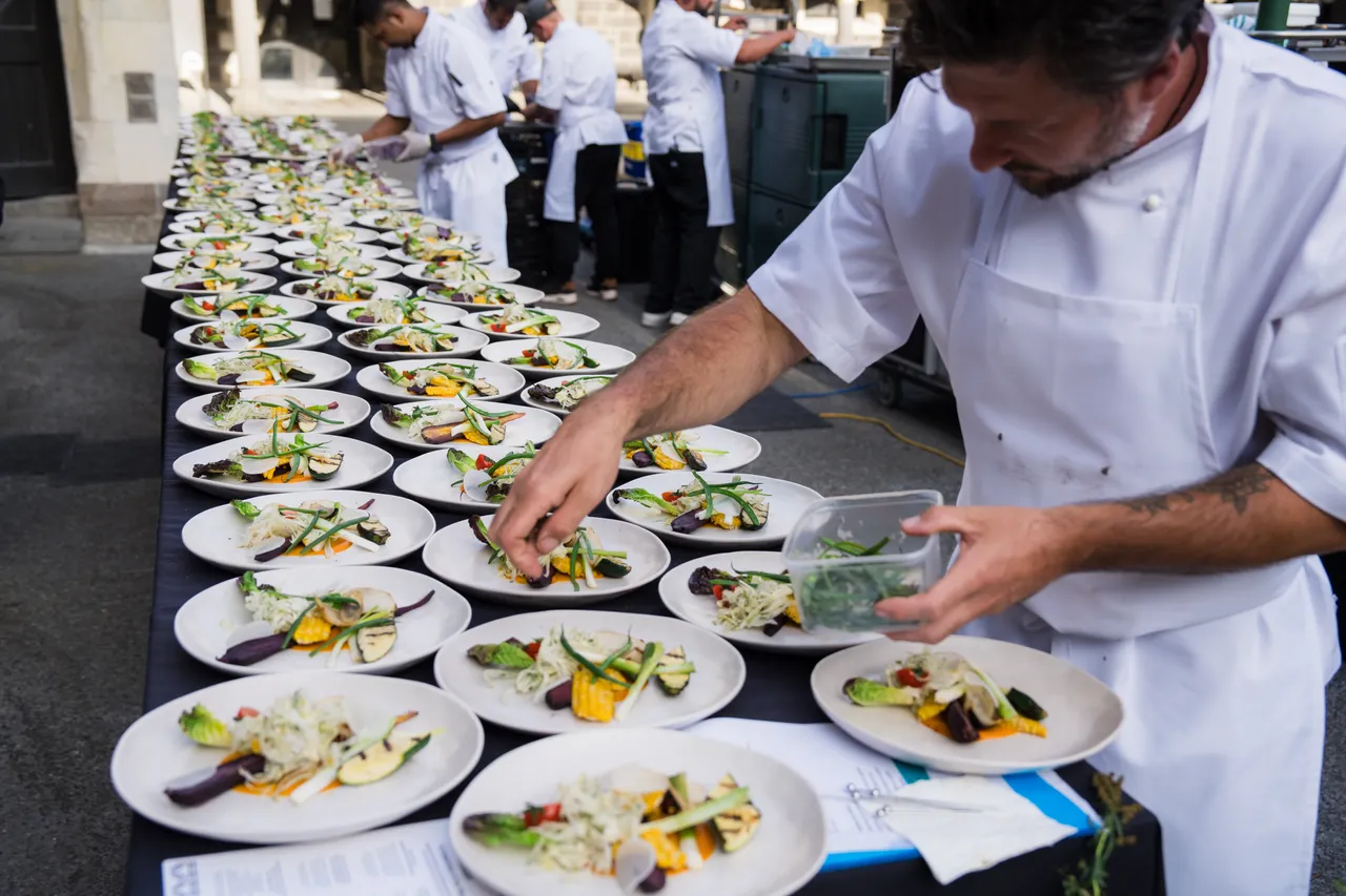 Outdoor dinner preparation at the Arts Centre