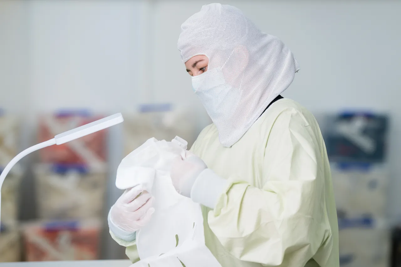 Woman working in hi-tech lab