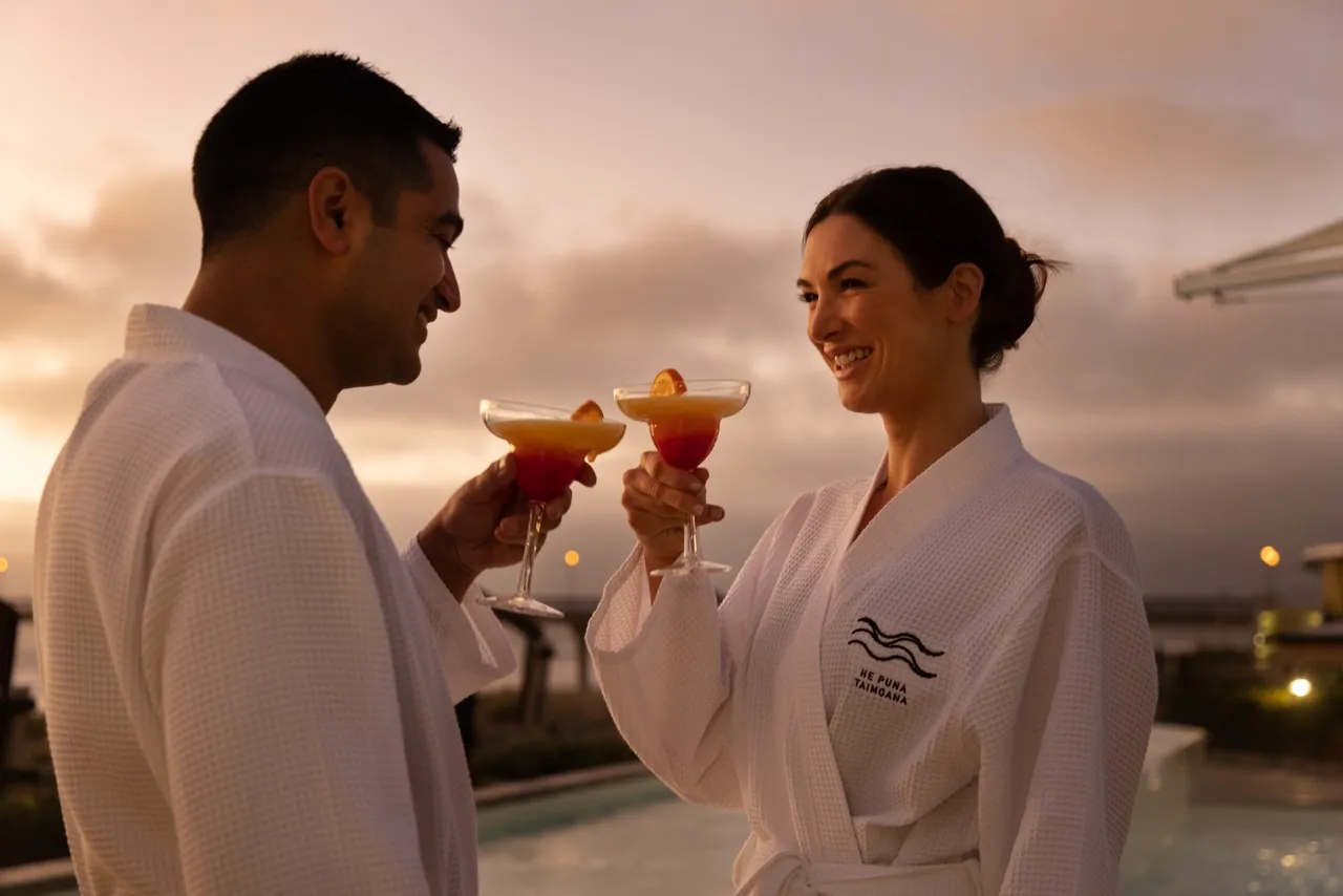 Sunrise mocktails at He Puna Taimoana