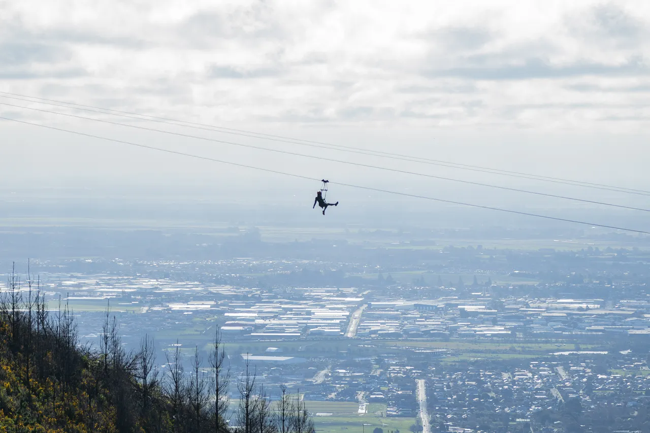 Ziplining at Christchurch Adventure Park
