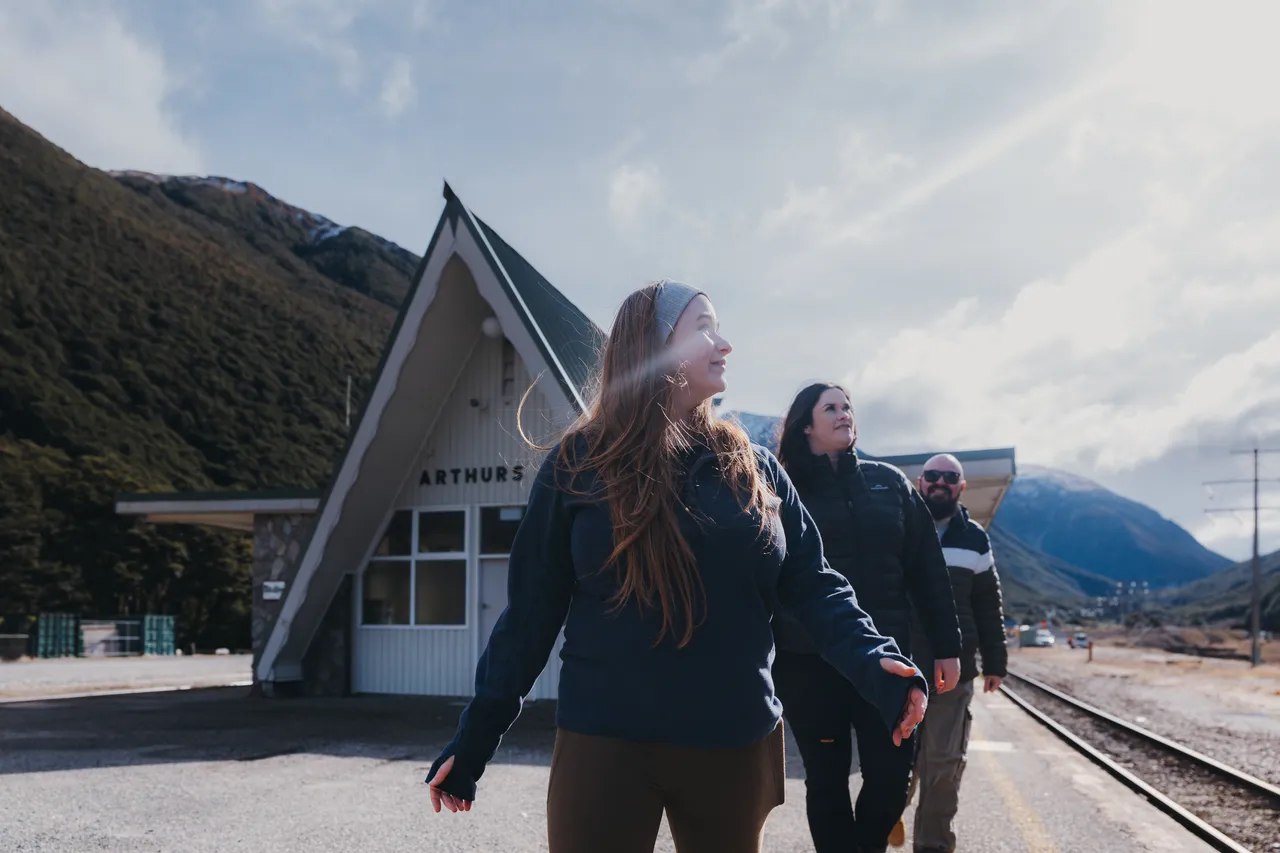 Friends in Arthur's Pass Train Station
