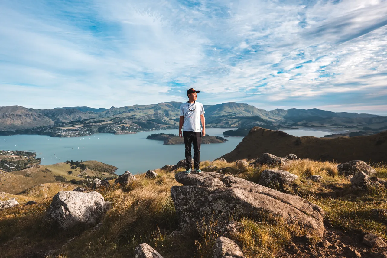Man on top of hill