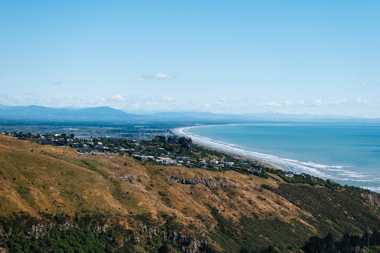 Aerial shot of the coast lines