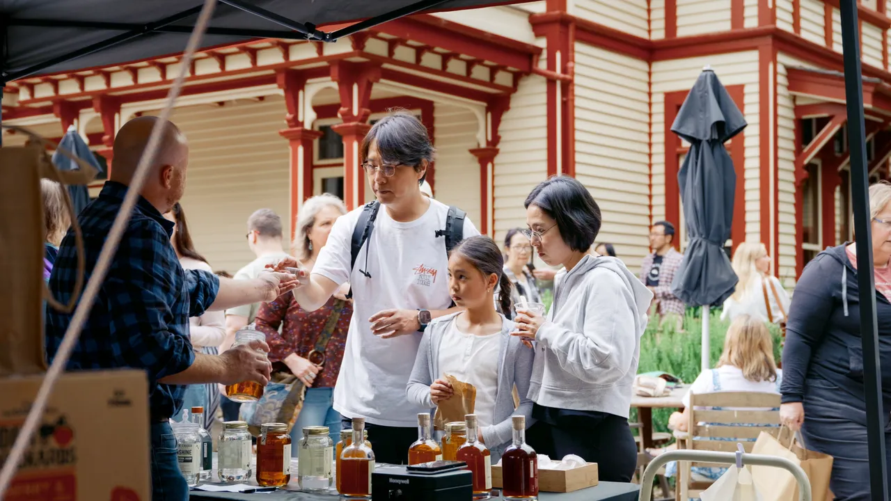 Family at the Christchurch Farmers' Market