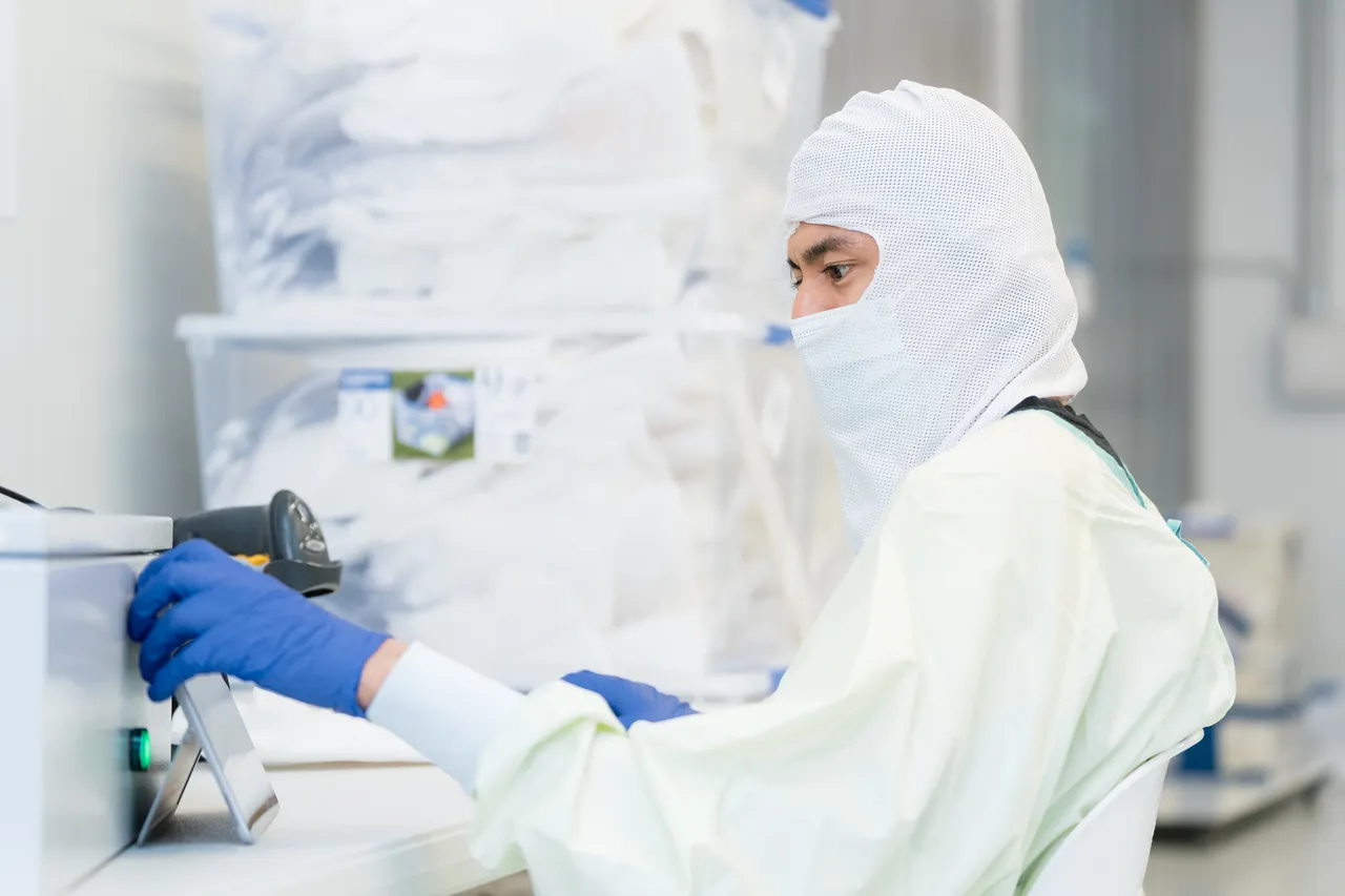 Man working in hi-tech lab