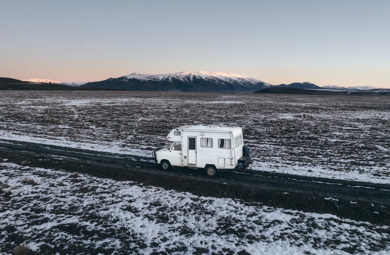 Camper Driving to Twizel 