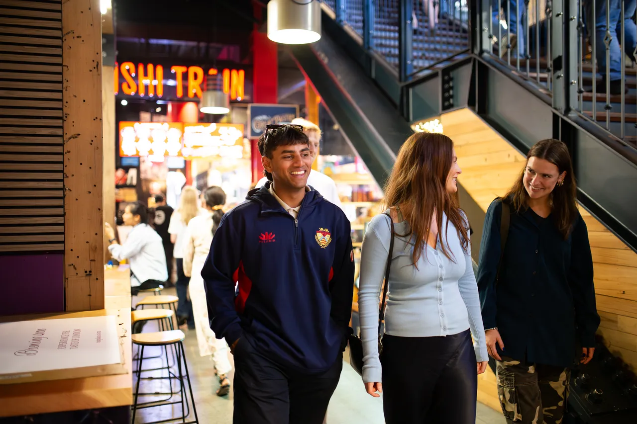 Students in Riverside Market