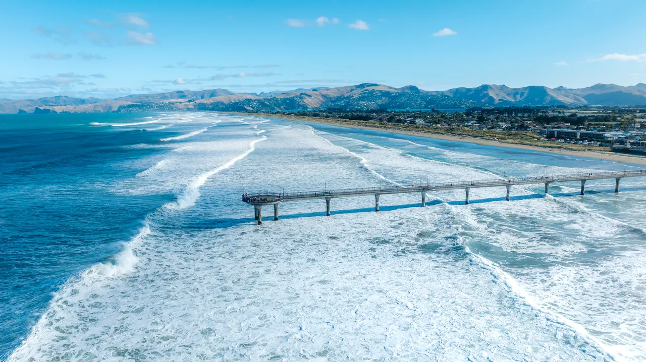 Aerial view of New Brighton pier