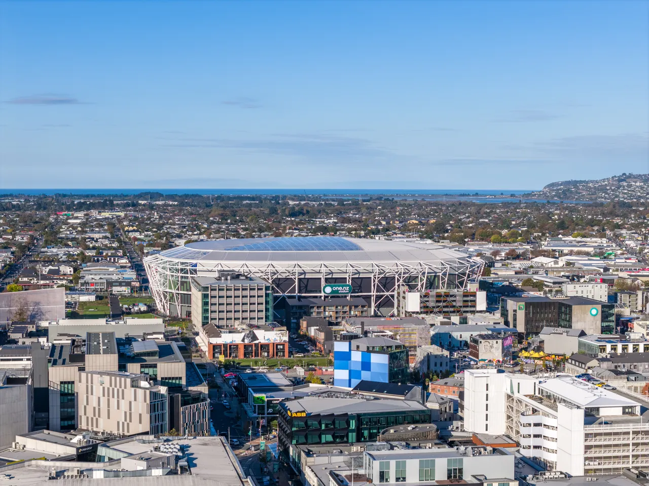 Aerial of One New Zealand Stadium at Te Kaha