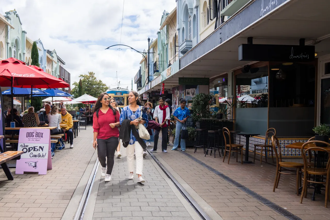 Students walking down New Regent St