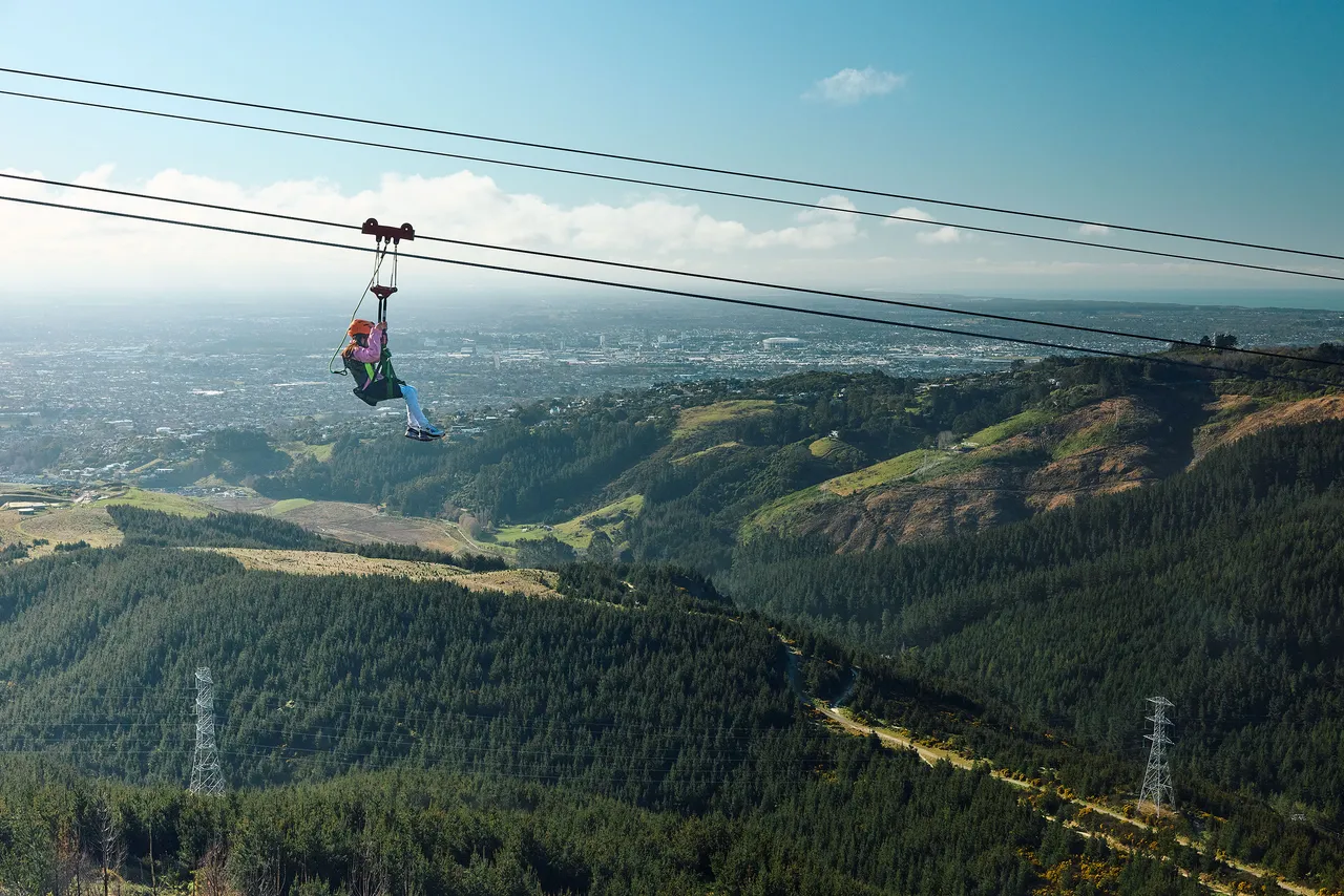 Ziplining at Christchurch Adventure Park
