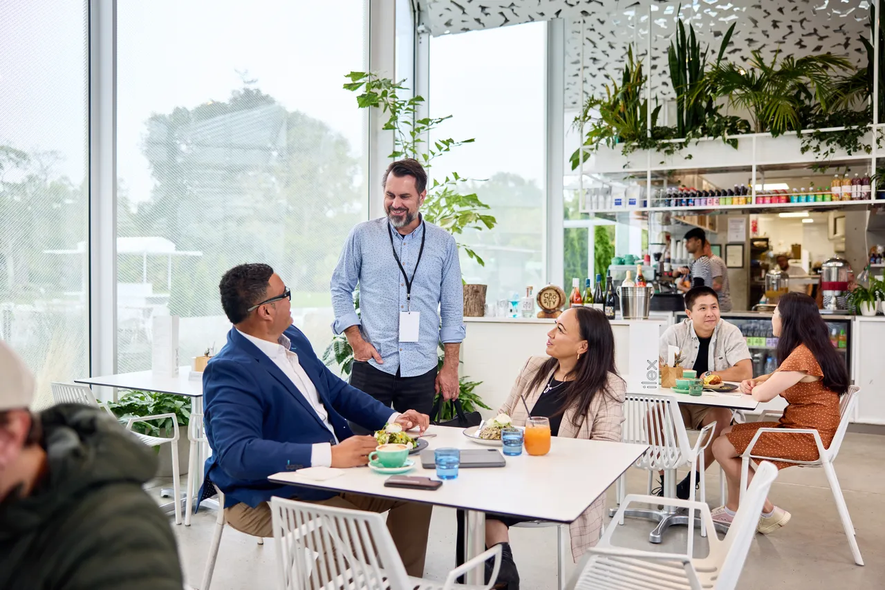 Colleagues meeting at Ilex Café