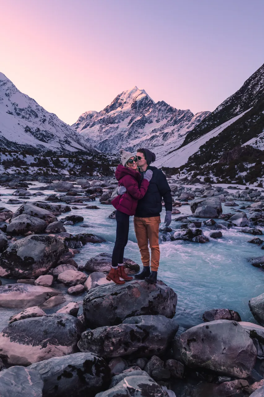 Aoraki Hooker Valley Track Sunset