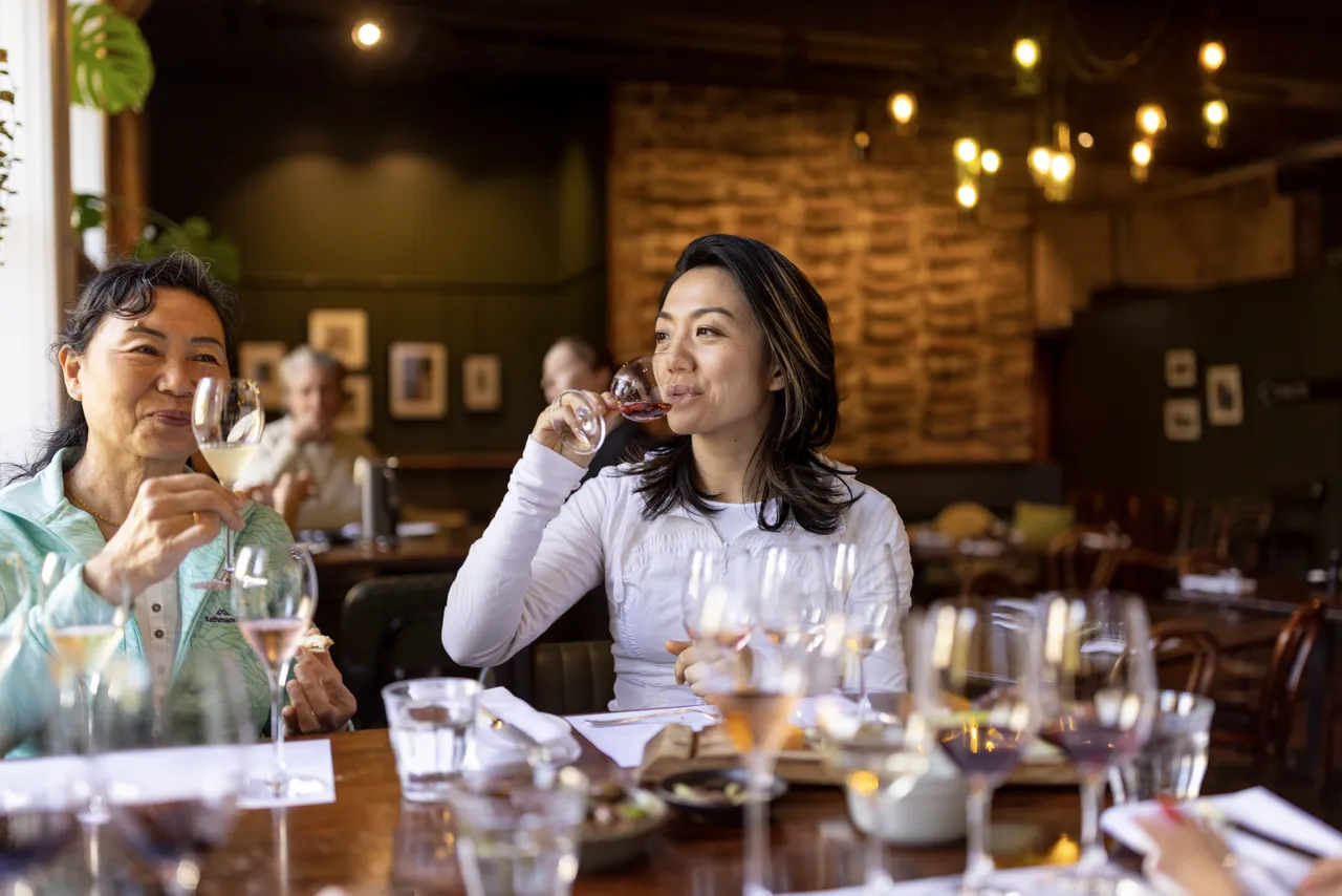 Enjoying wine