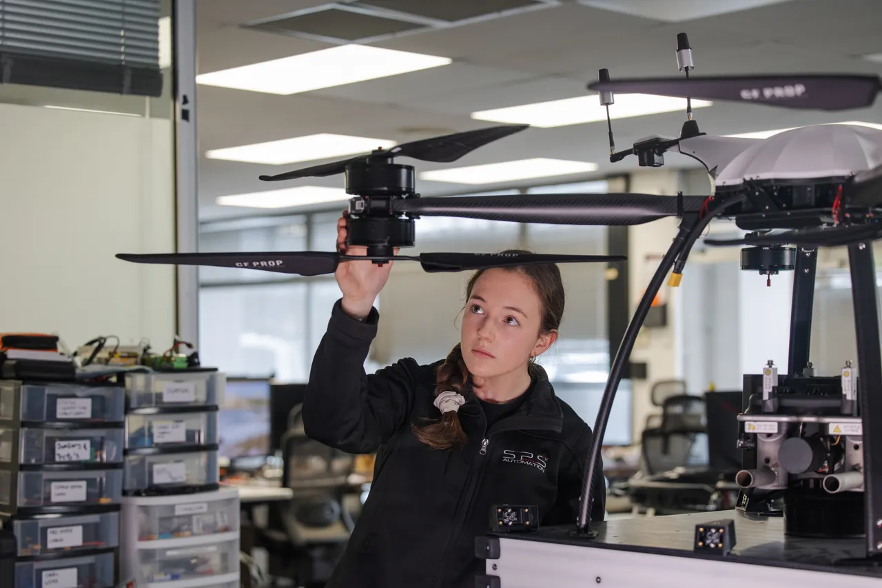 Engineer working on a drone