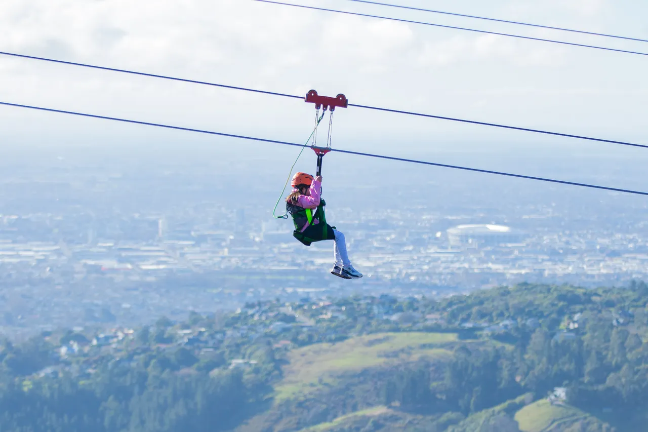 Ziplining at Christchurch Adventure Park