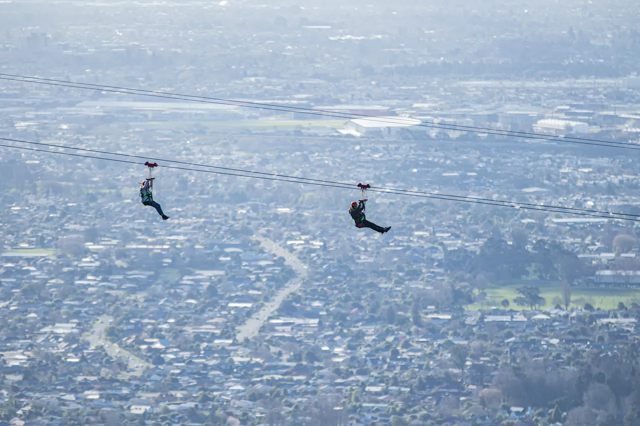 Ziplining at Christchurch Adventure Park
