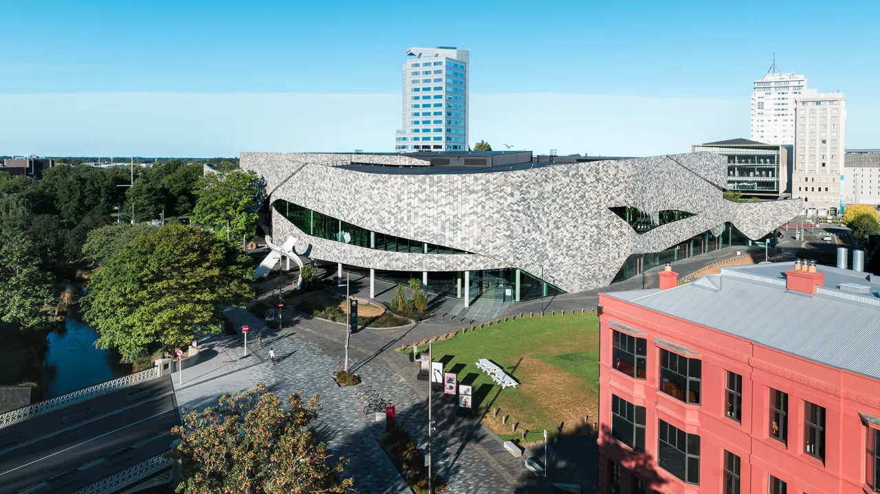 Aerial shot of Te Pae Convention Centre