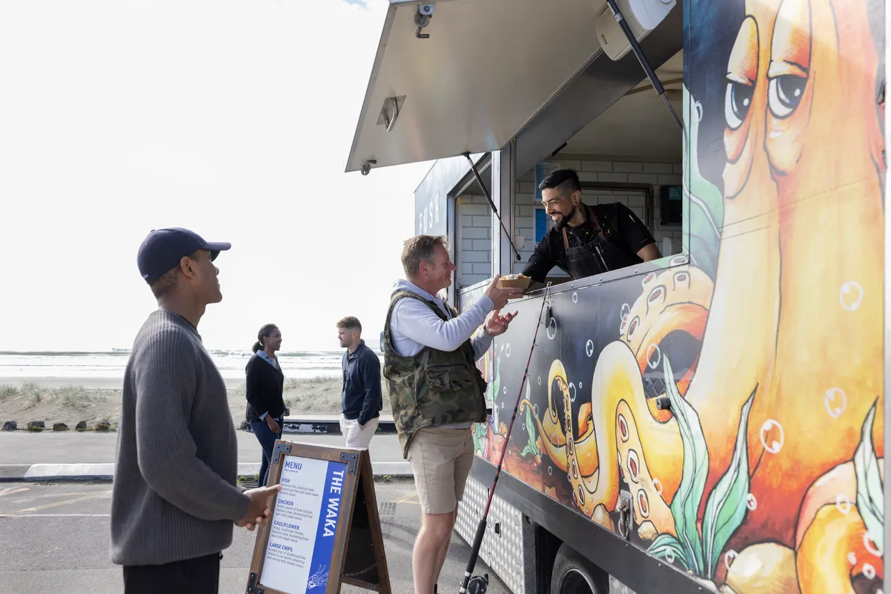 Food truck by the beach