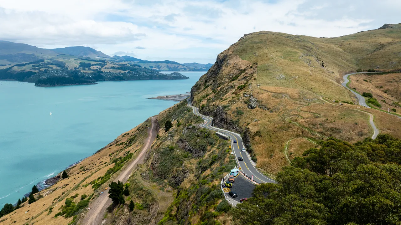 Aerial views of Sumner Road to Lyttelton