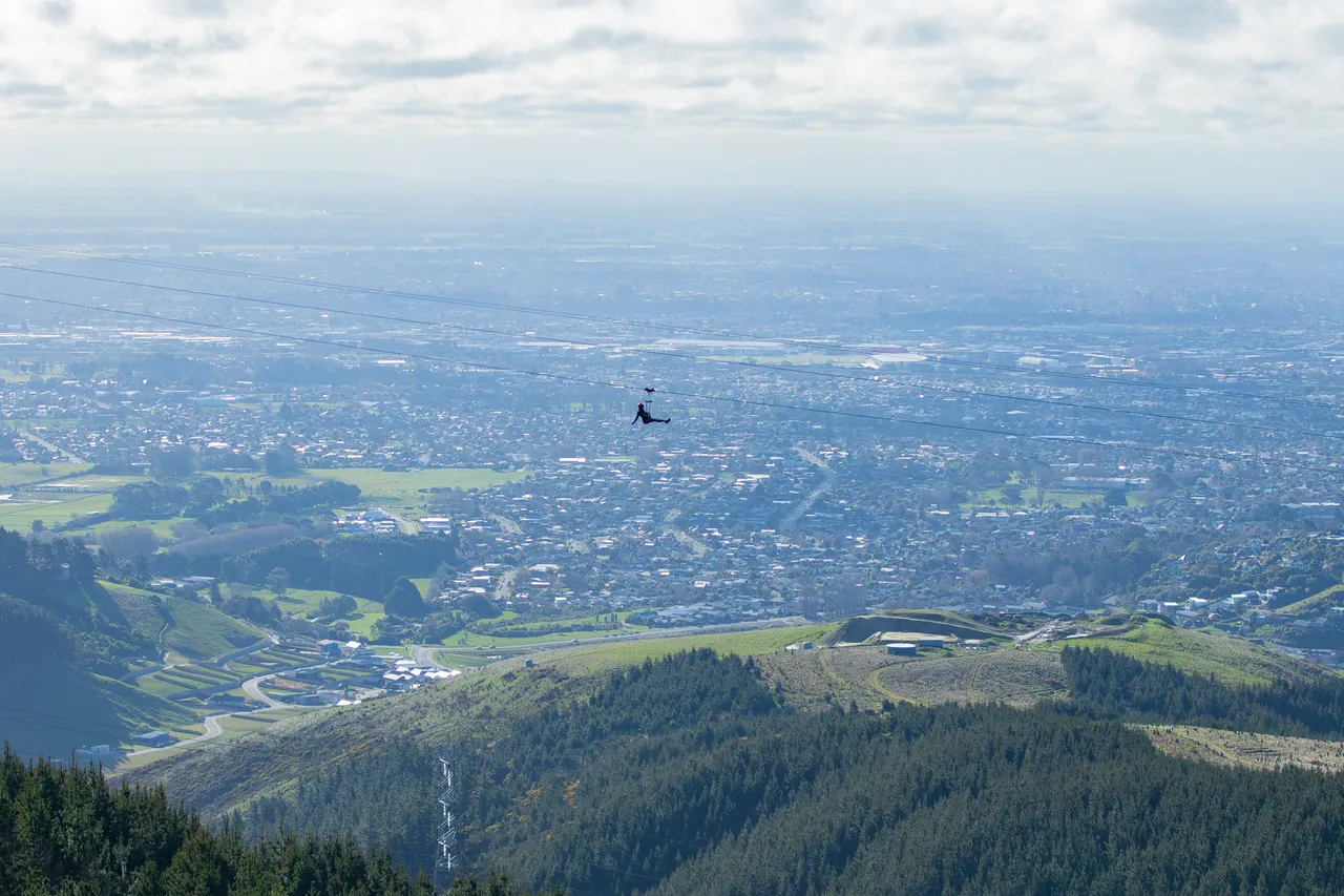 Ziplining at Christchurch Adventure Park