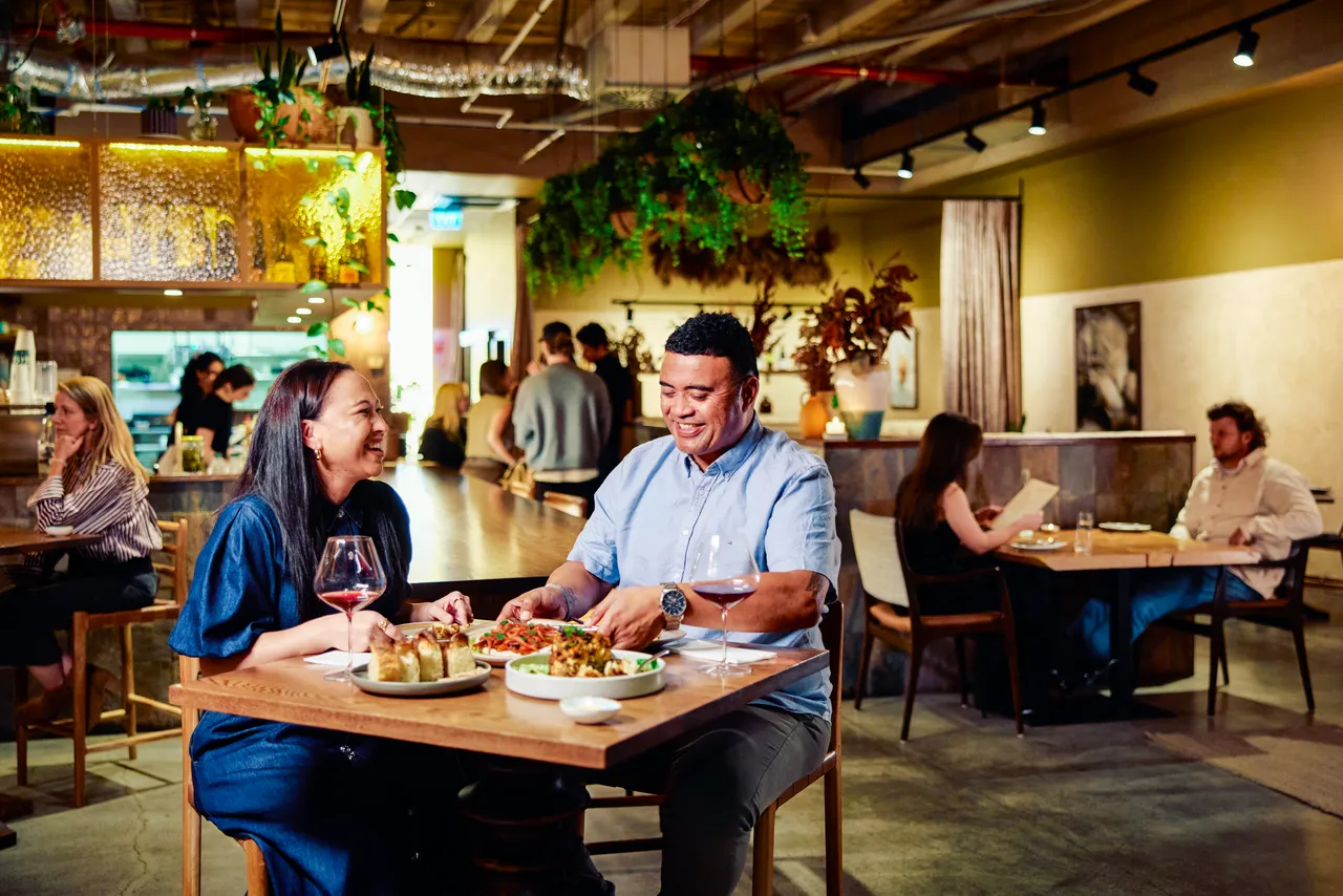 Couple dining at Odeon
