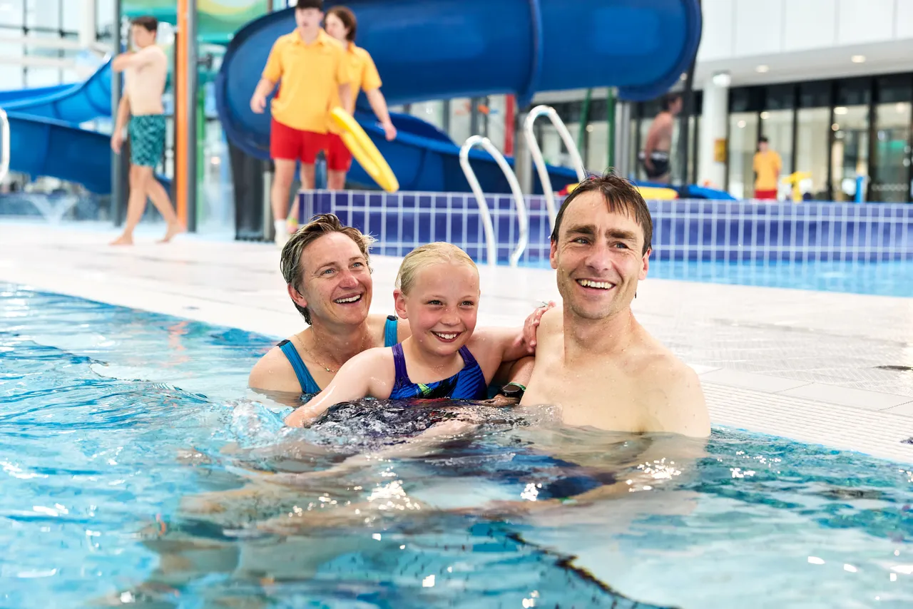 Family in the spa pool at Parakiore