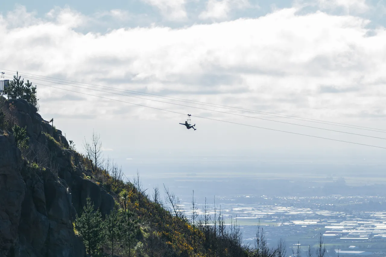 Ziplining at Christchurch Adventure Park