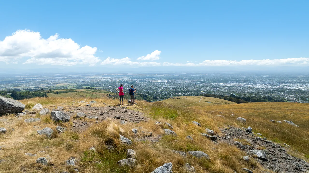 Two people on top of the hills 