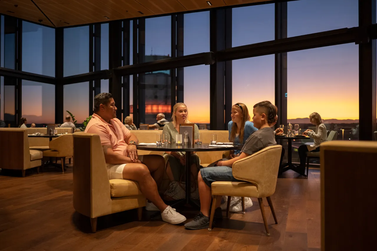 Sunset at roofdeck restaurant