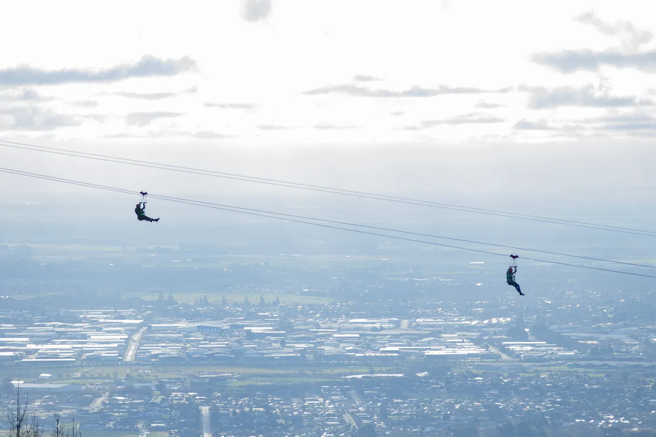 Ziplining at Christchurch Adventure Park