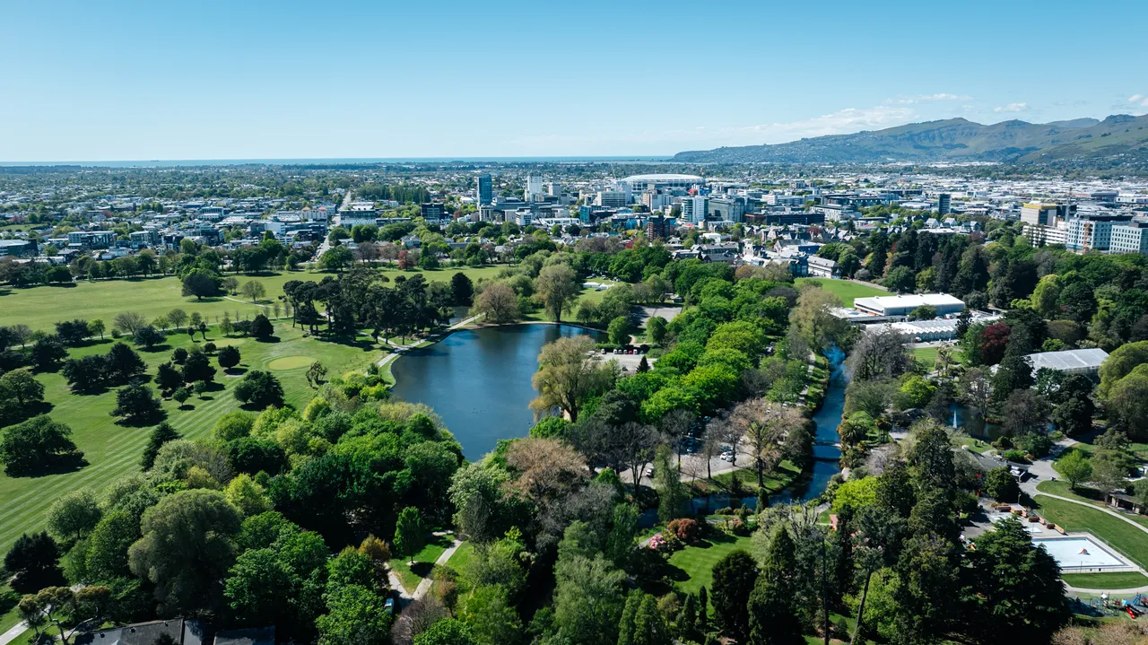 Aerial of city skyline