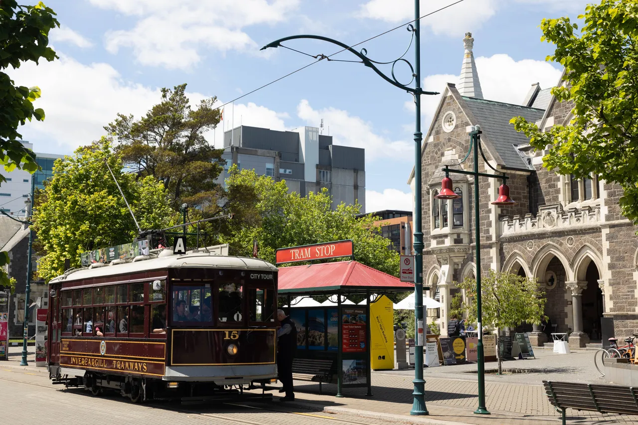Tram at the Arts Centre