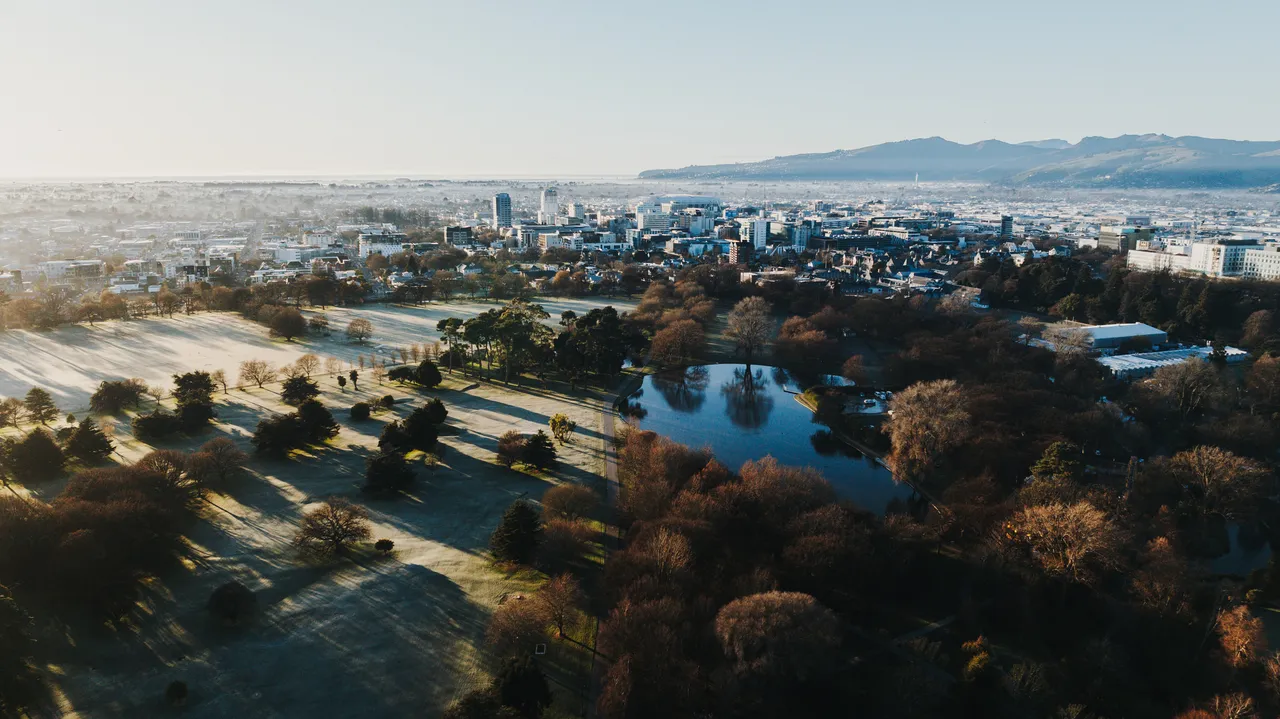 Aerial of city skyline